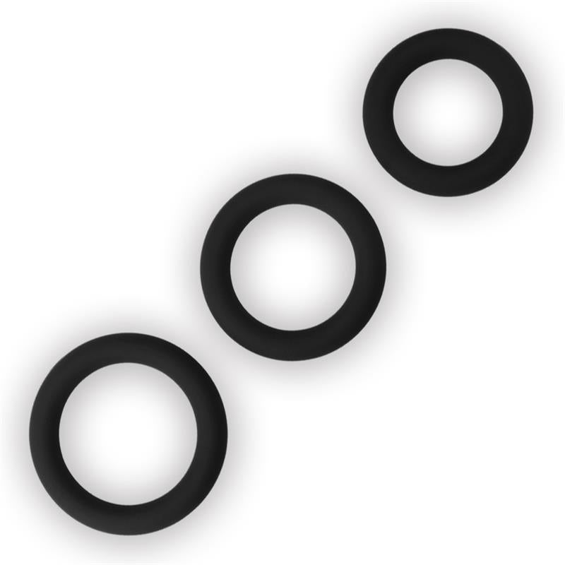 Pack De 3 Anillos Para El Pene Power Plus Negro
