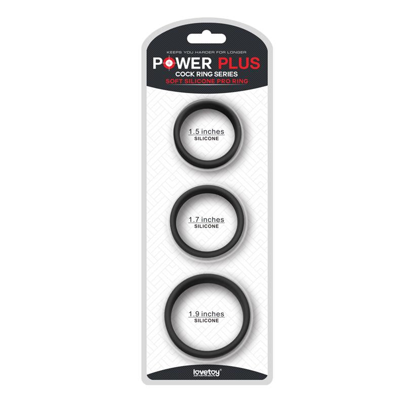 Pack De 3 Anillos Para El Pene Power Ring Negro