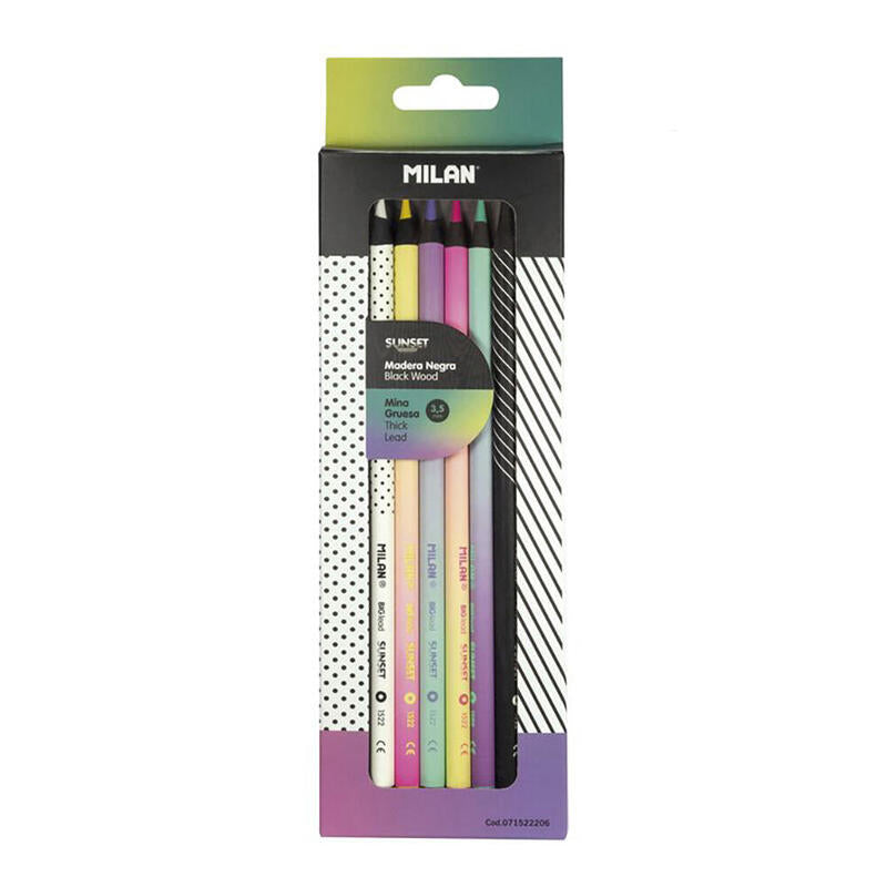 Pack De 3 Unidades - Caja Con 6 Lápices De Colores Mina Gruesa