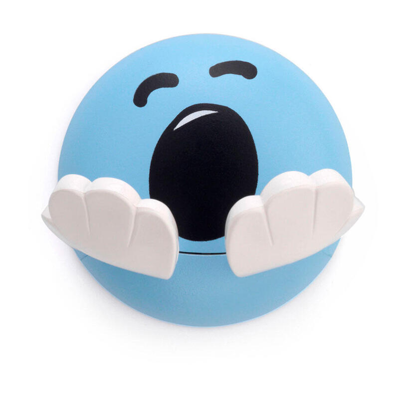 Pack De 3 Unidades - Colgador Adhesivo Infantil Diseño Cara Azul. Inofix