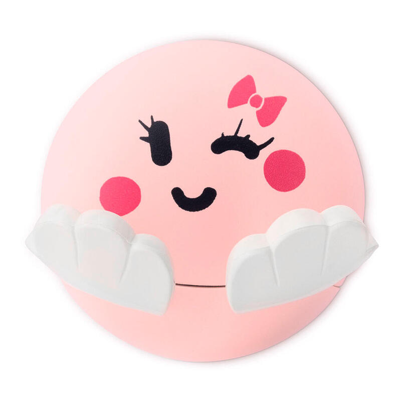 Pack De 3 Unidades - Colgador Adhesivo Infantil Diseño Cara Rosa