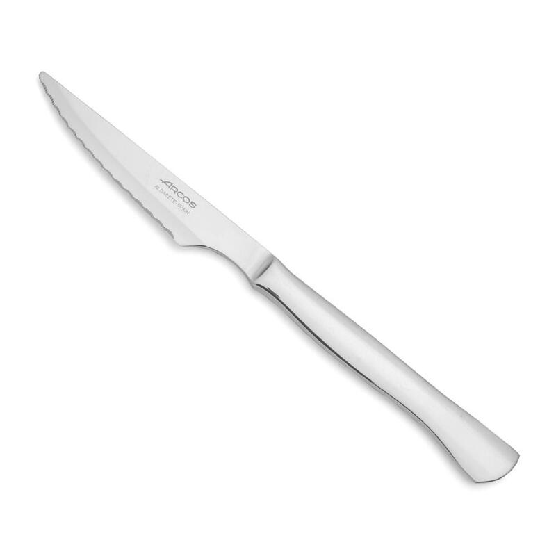 Pack De 3 Unidades - Cuchillo Chuletero Monoblock De Acero Inoxidable Y Filo Con Sierra 110 Mm