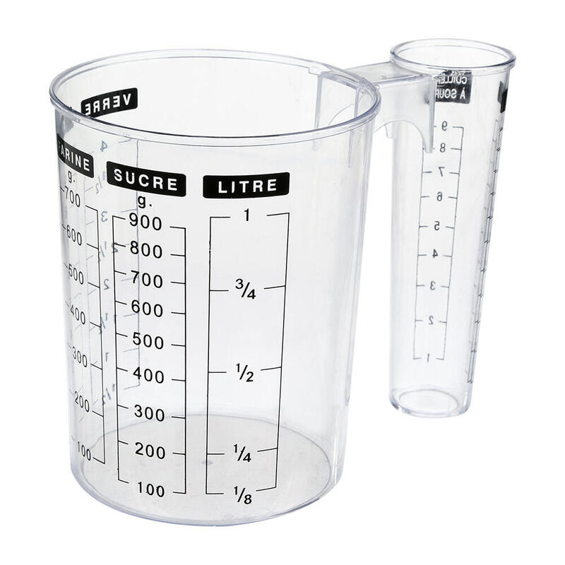 Pack De 3 Unidades - Jarra De Medicion Con Dos Depositos Diferentes 1l