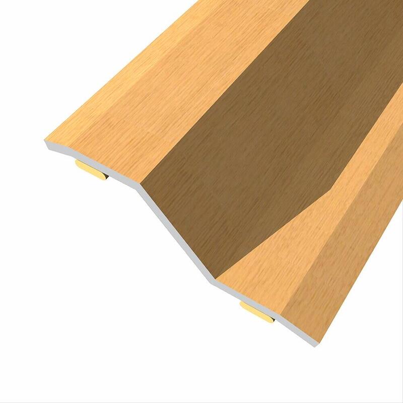 Pack De 3 Unidades - Junta De Acero Para Desnivel 8-14 Mm, Adhesiva, Flooring, Roble, 166 X 3,6 Cm