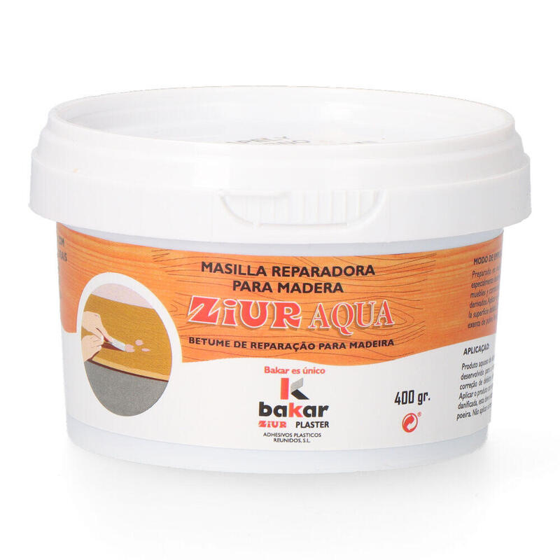 Pack De 3 Unidades - Masilla Reparadora Para Madera Ziur Aqua 400 Gr. Color Sapely