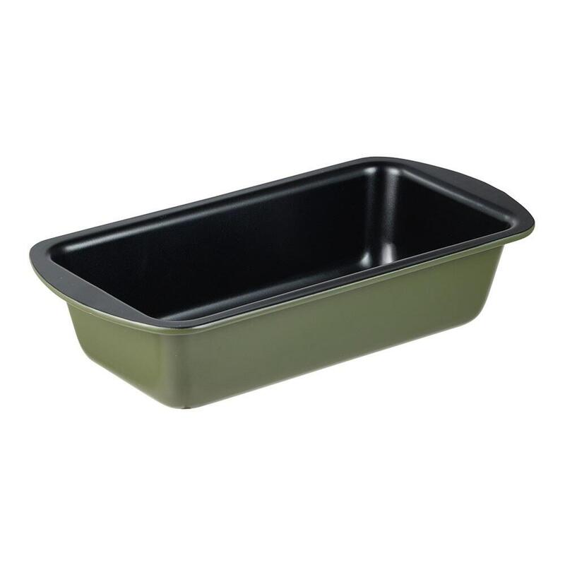 Pack De 3 Unidades - Molde Rectangular De Acero Al Carbono, Para Horno, Experto, Verde Oliva, 25.5 X 13,3 X 5,7 Cm