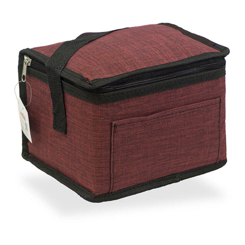 Pack De 3 Unidades - Nevera Tipo Bolsa 4,5 L Diseño Tejana Granate Con Asa, 20 X 15 X 15 Cm
