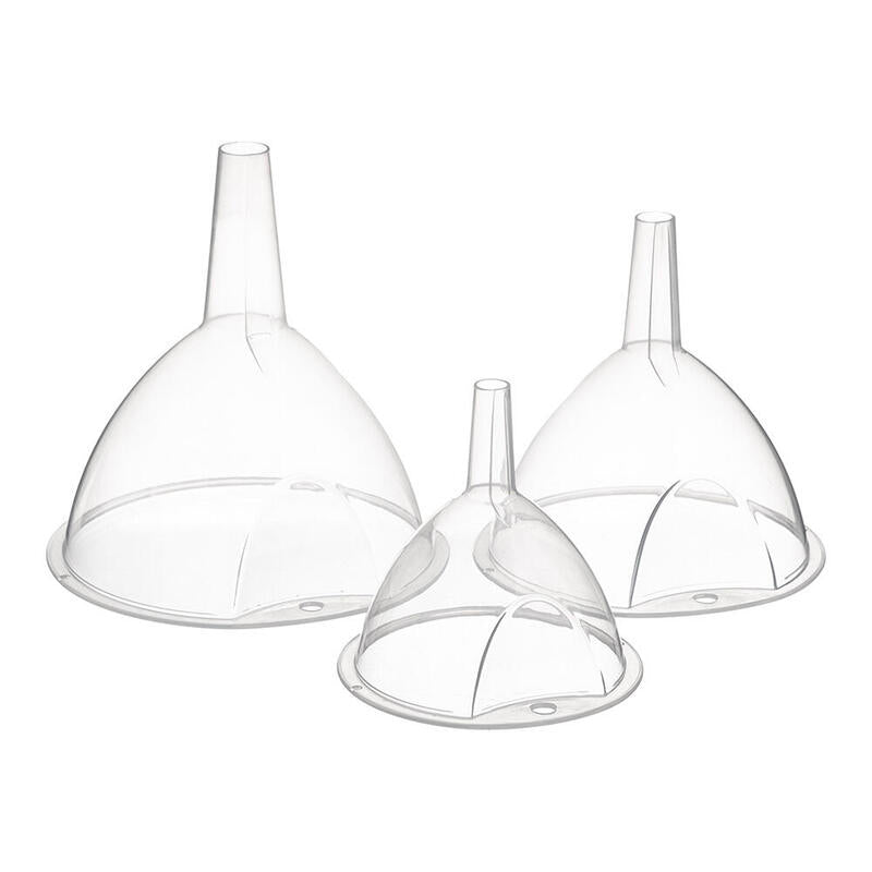 Pack De 3 Unidades - Set De 3 Embudos De Plastico Transparente
