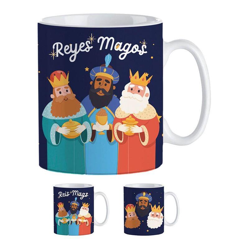 Pack De 3 Unidades - Taza Reyes Magos 330 Ml En Caja Regalo, Modelos Variados