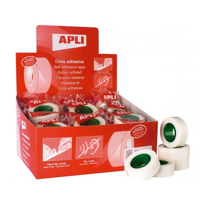 Pack De 35 Unidades Apli Expositor De 35 Cintas Adhesivas Invisibles 19 Mm X 33 M