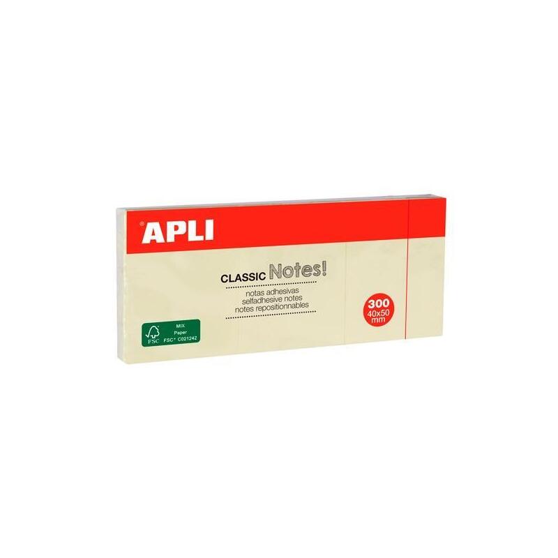 Pack De 36 Unidades Apli Bloc Notas Adhesivas Classic Reposicionables Blocs De 100h 40x50 Amarillo