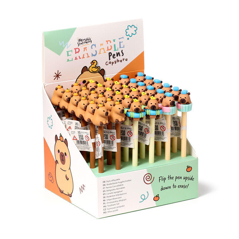 Pack De 36 Unidades - Boligrafo Borrable Topper Capibara Surtido