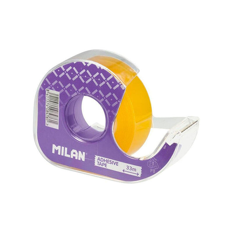 Pack De 36 Unidades - Dispensador De Cinta Adhesiva Transparente 19mm X 33m Colores Surtidos Milan