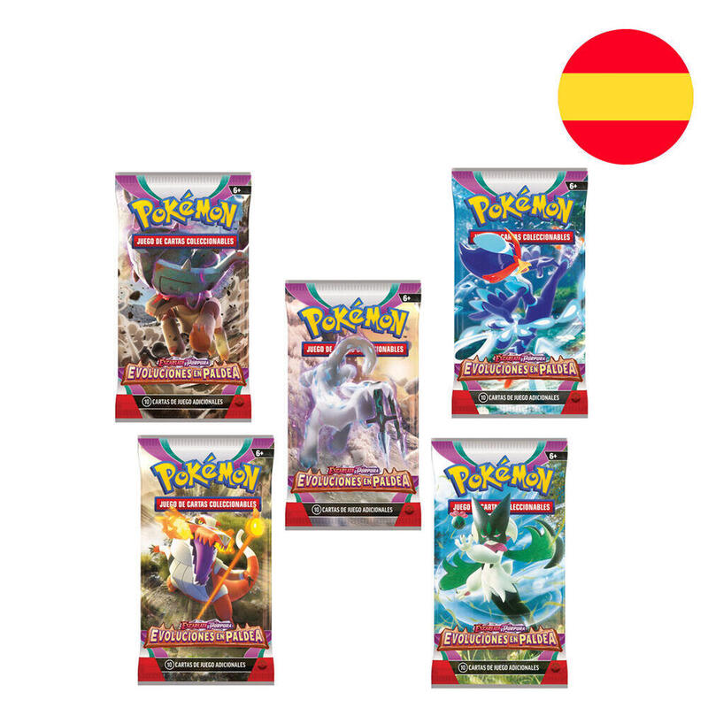 Pack De 36 Unidades - Sobre Juego Cartas Coleccionables Evoluciones En Paldea Pokemon Surtido Español