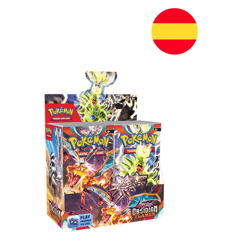 Pack De 36 Unidades - Sobre Juego Cartas Coleccionables Llamas Obsidianas Escarlata Y Pupura Pokemon Surtido Español