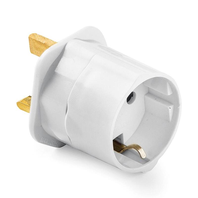 Pack De 4 Unidades - Adaptador Inglés - Europeo, 13a 250 V, Blanco