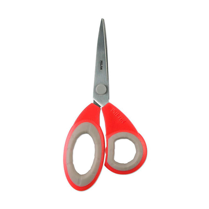 Pack De 4 Unidades - Blister Con Tijeras De Oficina Rojas 19cm Milan