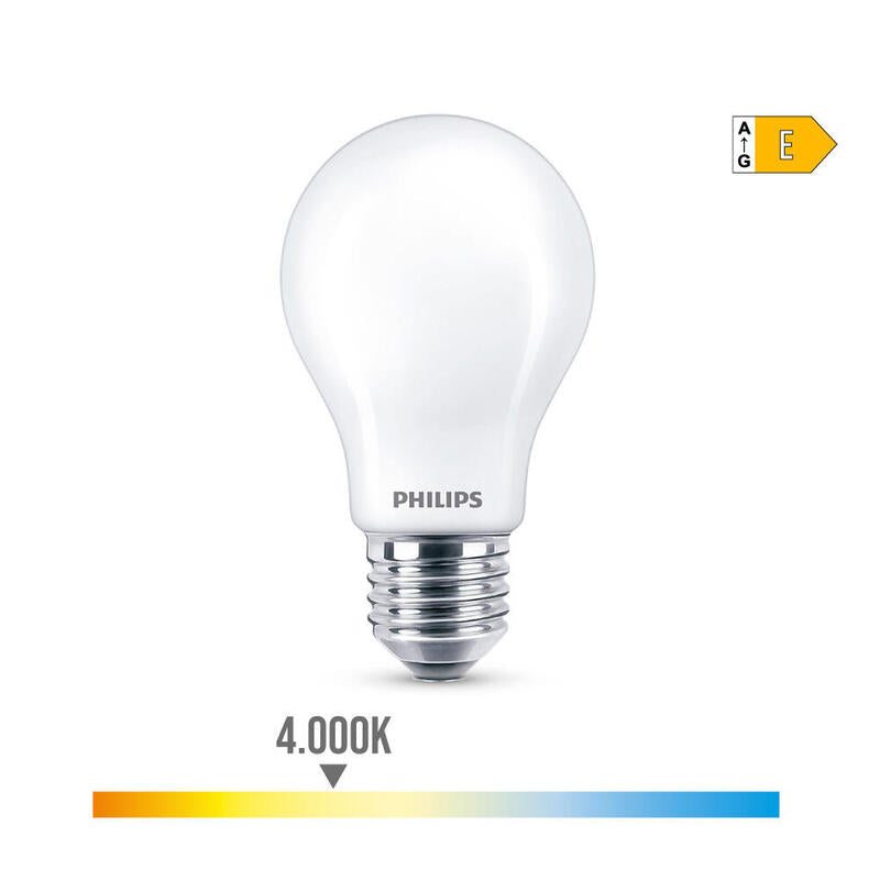 Pack De 4 Unidades - Bombilla Standard Led E27 8,5w 1.055lm 4000k Luz Dia Ø6x10,4cm. Philips