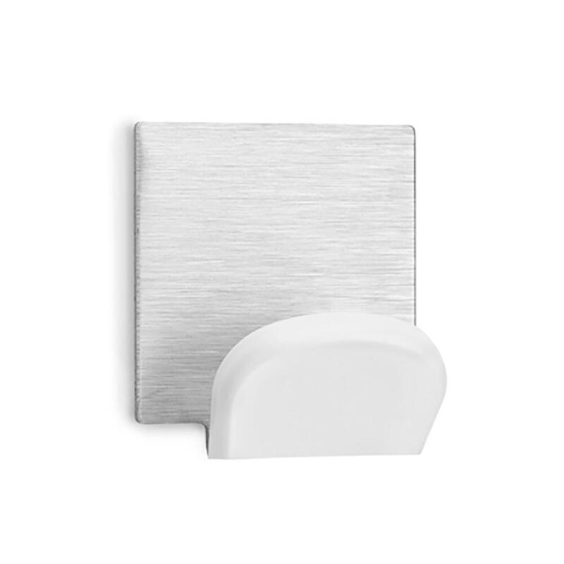 Pack De 4 Unidades - Colgador Adhesivo Blanco Con Base Ade Acero Inoxidable (Blister 2 Unid.) Inofix