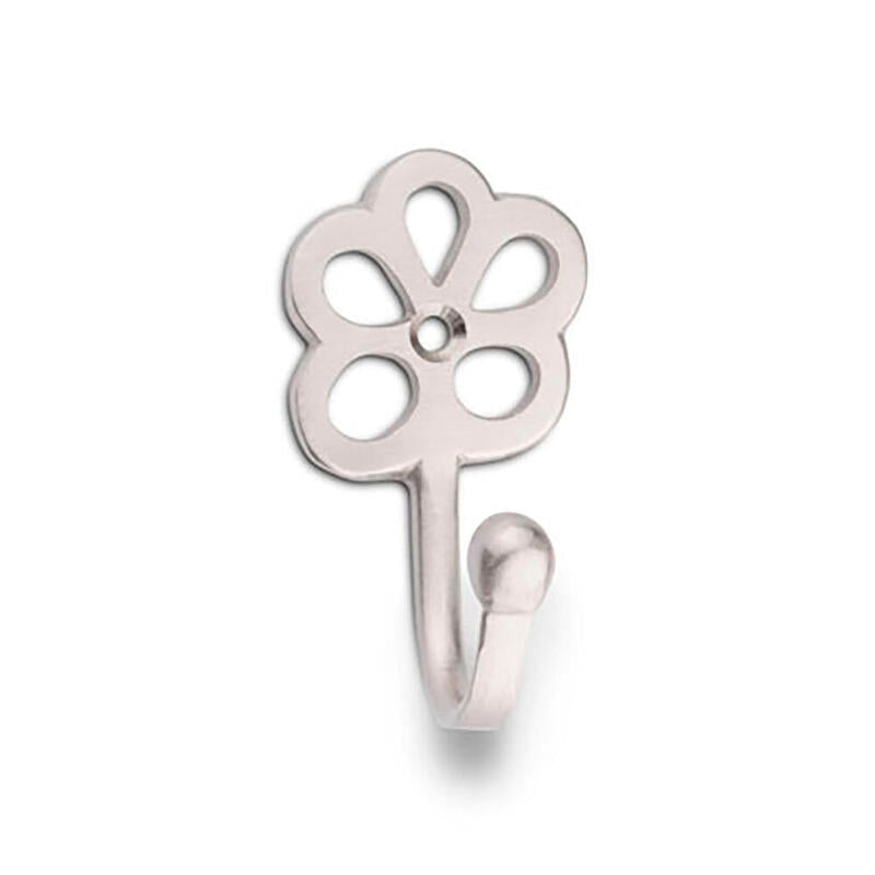 Pack De 4 Unidades - Colgador De Laton Modelo Flor Niquel (Blister) Inofix