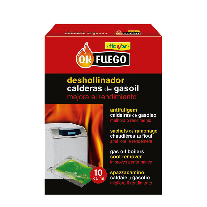 Pack De 4 Unidades - Deshollinador Líquido Para Estufas De Gasoil; 10 Uds X 5 Ml