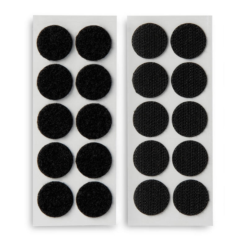 Pack De 4 Unidades - Discos Adhesivos De Cierre De Gancho Y Bucle Ø20mm. Negro, 2146-3, Inofix