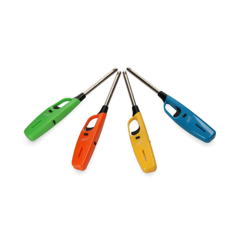 Pack De 4 Unidades - Encendedor Modelo Fashion Longneck Bbq 27,3x4x2,5cm Recargable Colores Surtidos Euro/U