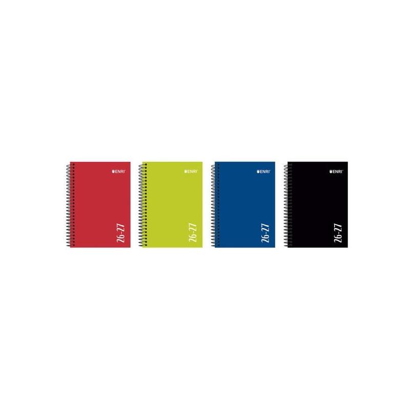Pack De 4 Unidades Enri Agenda Escolar Con Espiral - Castellano - Tapa Extradura - Formato Cuartilla - Semana Vista -