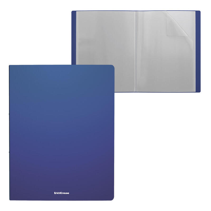 Pack De 4 Unidades Erichkrause Carpetas Con Fundas Matt Classic - 10 Fundas - Tamaño A4 - Color Azul