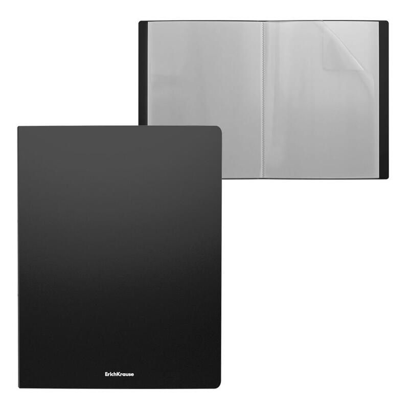 Pack De 4 Unidades Erichkrause Carpetas Con Fundas Matt Classic - 10 Fundas - Tamaño A4 - Color Negro