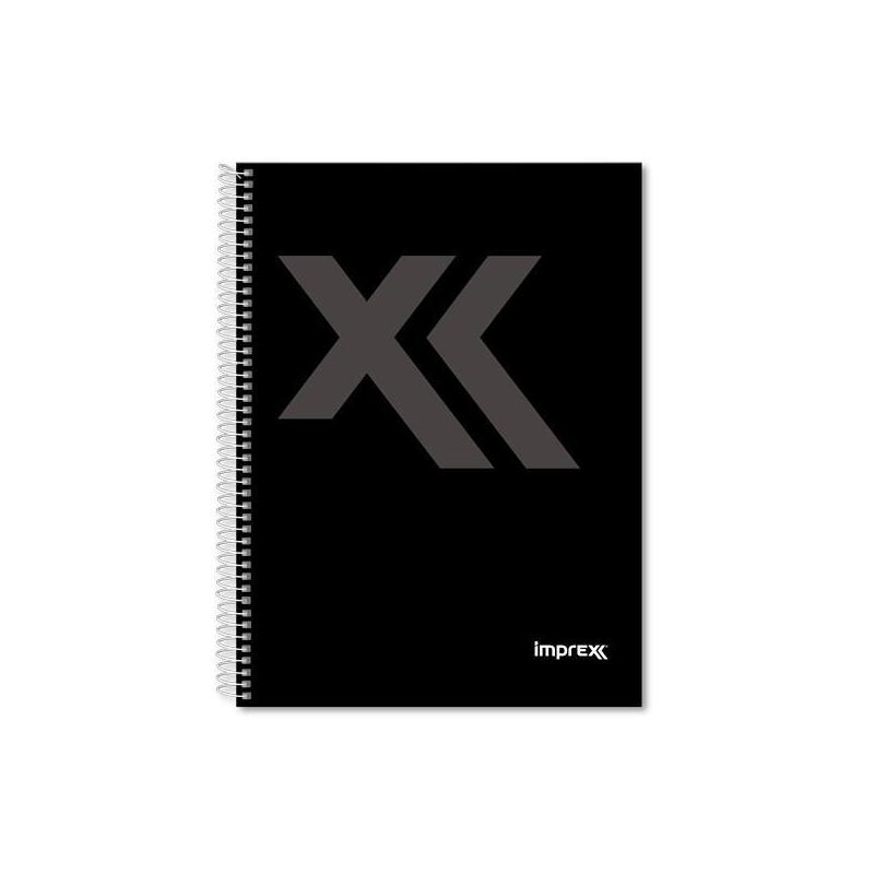 Pack De 4 Unidades Imprex Cuaderno Espiral Tapa Forrada A5 80h 90gr 4x4 Negro