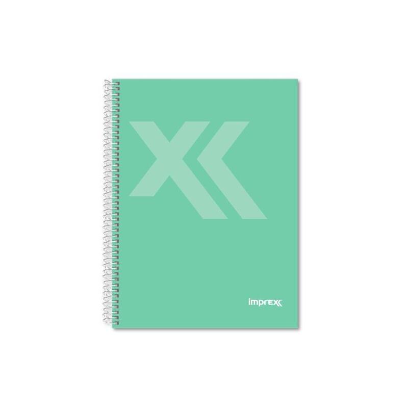 Pack De 4 Unidades Imprex Cuaderno Espiral Tapa Forrada A5 80h 90gr 4x4 Verde