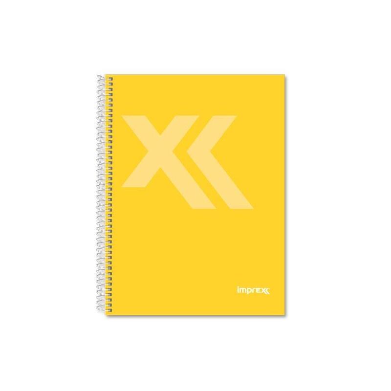 Pack De 4 Unidades Imprex Cuaderno Espiral Tapa Forrada Folio 80h 90gr 4x4 Amarillo