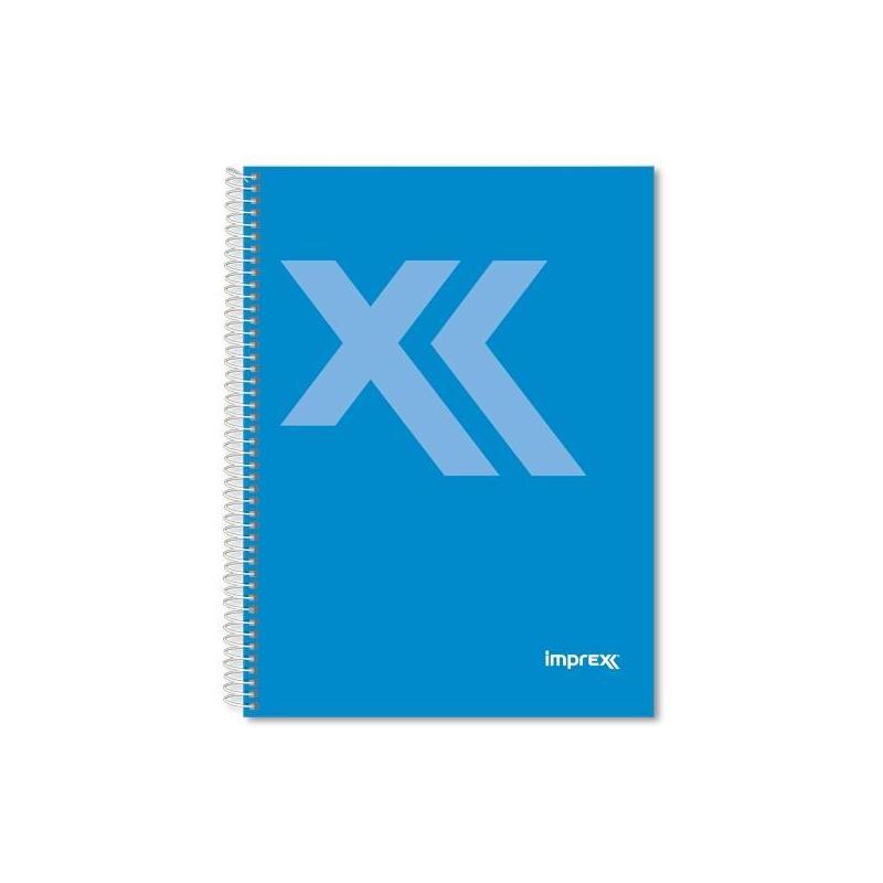 Pack De 4 Unidades Imprex Cuaderno Espiral Tapa Forrada Folio 80h 90gr 4x4 Azul