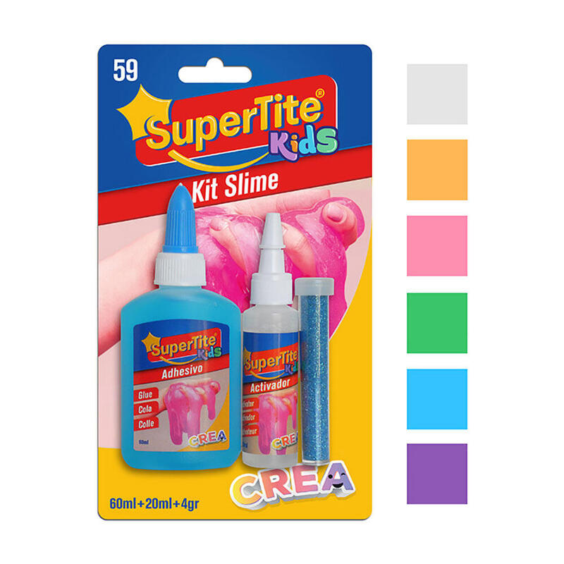 Pack De 4 Unidades - Kit Slime, Blister 60ml X 20ml X 4g A2759 Supertite Colores / Modelos Surtidos