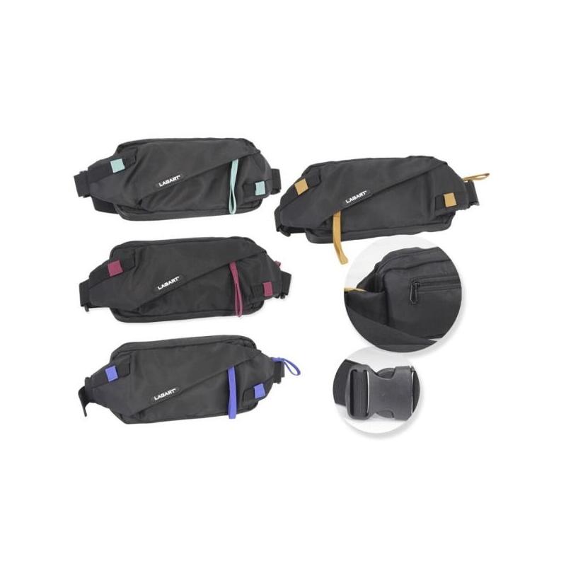 Pack De 4 Unidades Lagart Smart Bandolera/Riñonera - 3 Bolsillos - Cinta Ajustable - Fabricada En Nylon Impermeable -