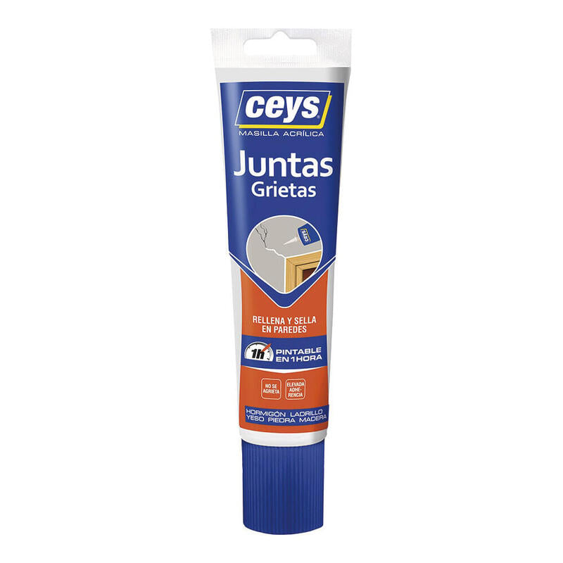 Pack De 4 Unidades - Masilla Acrílica Para Juntas Grietas Interior Blanco Tubo 125 Ml