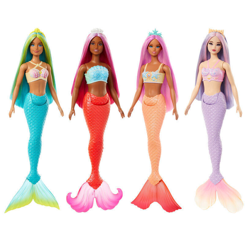 Pack De 4 Unidades - Muñeca Sirena Barbie Surtido