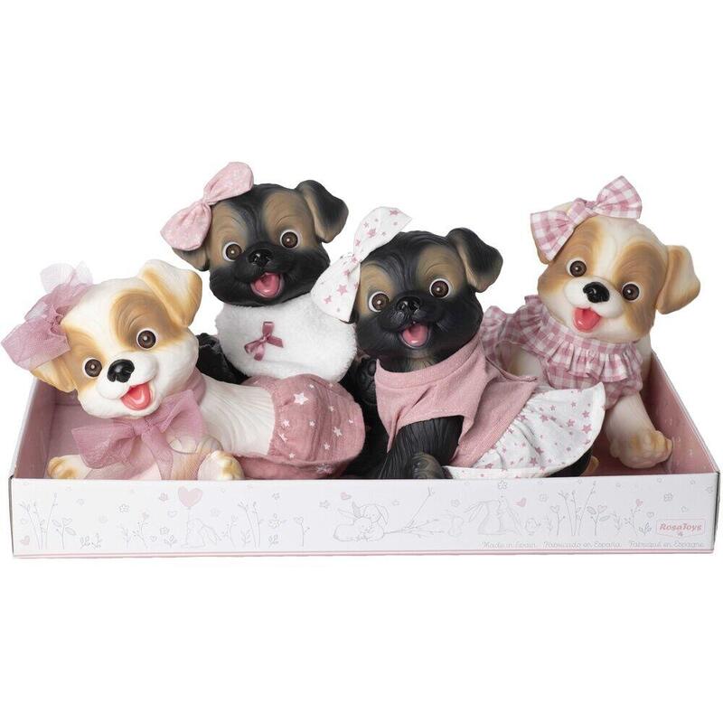 Pack De 4 Unidades - Muñeco Bebe Reborn Perrito Surtido