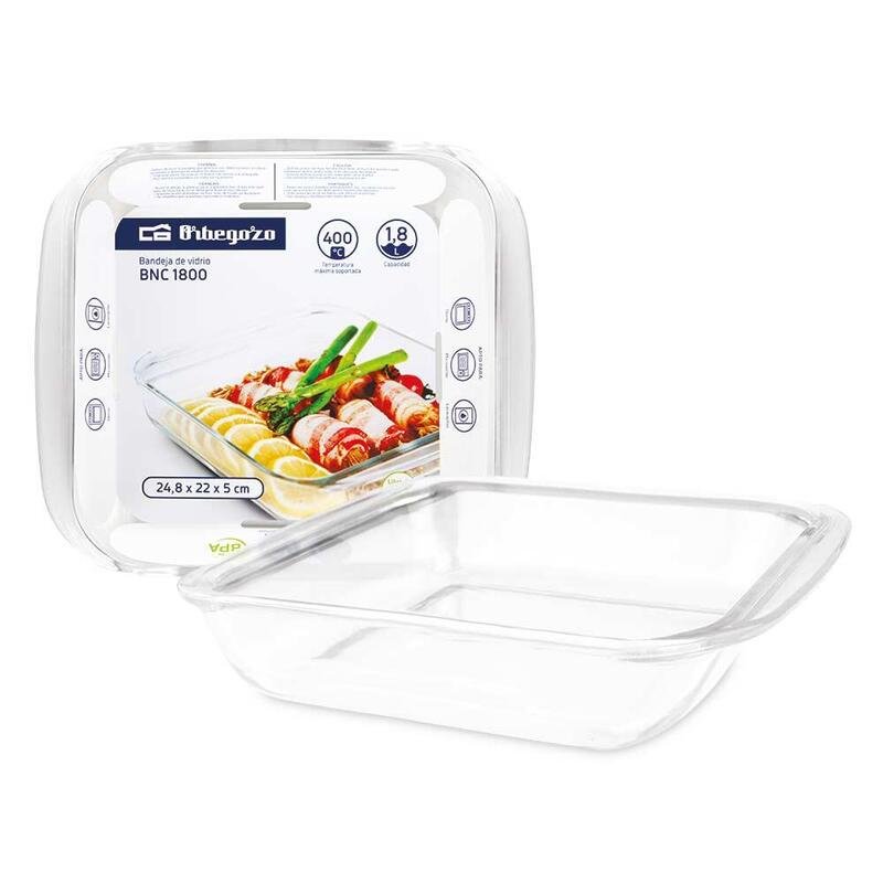 Pack De 4 Unidades Orbegozo Serie Bnc Bandejas De Vidrio - Versatilidad En Tu Cocina - Resistencia Y Durabilidad Unicas