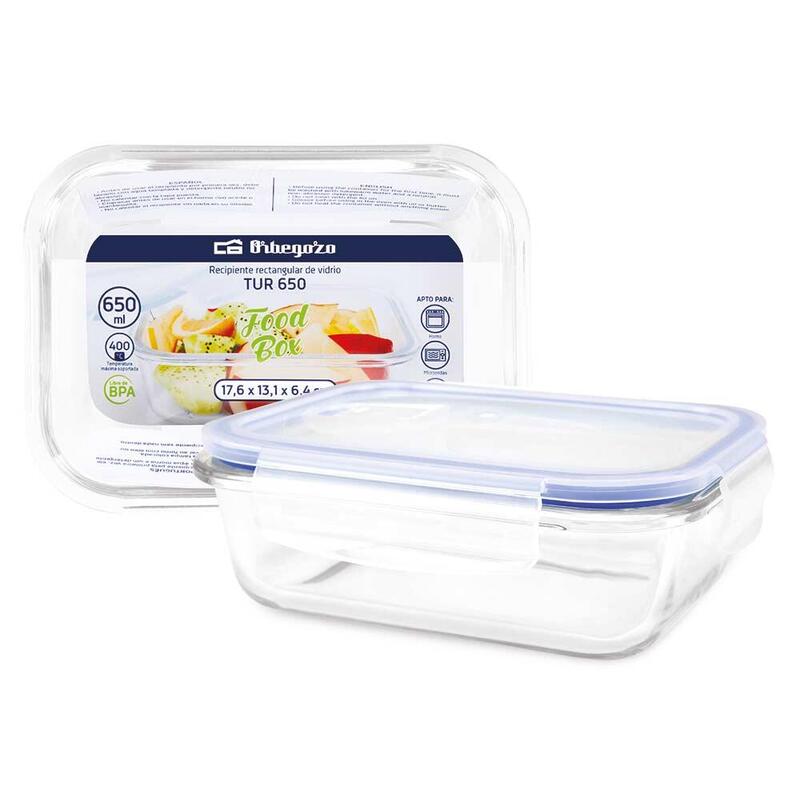 Pack De 4 Unidades Orbegozo Tur Recipientes De Vidrio Ultraresistentes - Conserva - Cocina Y Congela Con Facilidad -