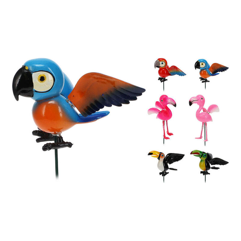 Pack De 4 Unidades - Pájaros De Decoración Para Macetas Diseños Surtidos 125x140x670mm