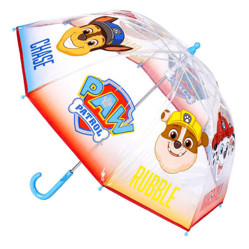 Pack De 4 Unidades - Paraguas Manual Burbuja Patrulla Canina Paw Patrol 45cm