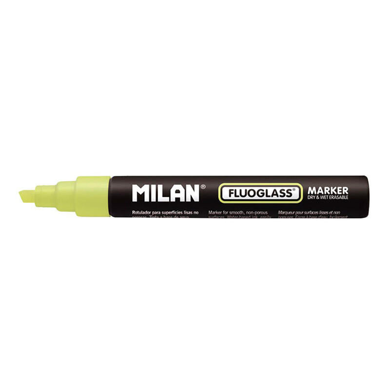 Pack De 4 Unidades - Rotulador Borrables Fluoglass 2 - 4 Mm Amarillo En Blister