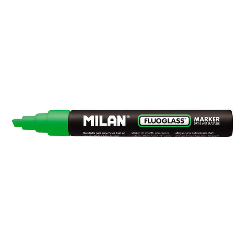 Pack De 4 Unidades - Rotulador Borrables Fluoglass 2 - 4 Mm Verde En Blister