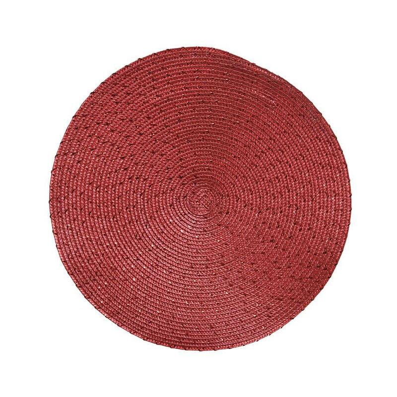 Pack De 4 Unidades - Salvamantel Color Rojo Redondo, Ø38x0,2cm. Basics