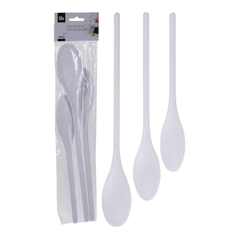 Pack De 4 Unidades - Set 3 Cucharas De Plastico De 3 Tamaños Diferentes