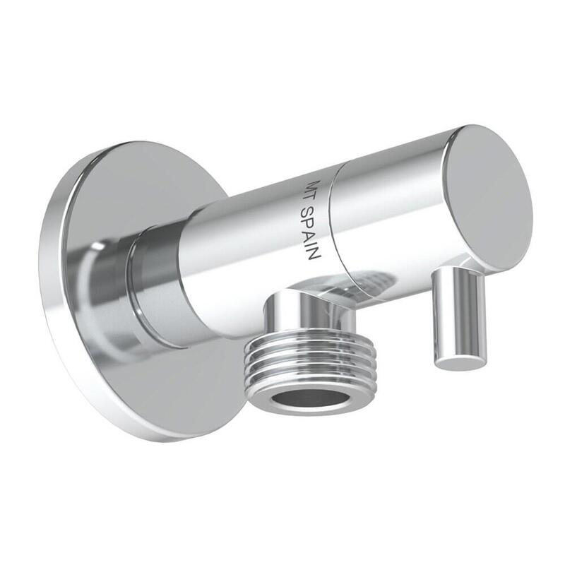 Pack De 4 Unidades - Válvula Escuadra Modelo Deco Con Mando Redondo, Silver, ½ X ½ Pulg