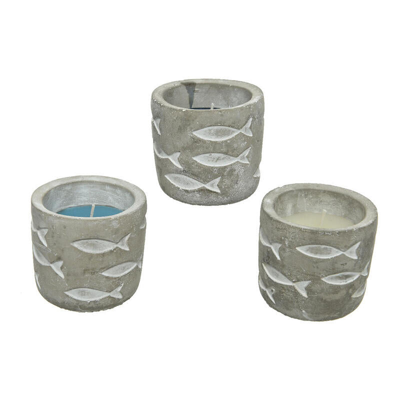 Pack De 4 Unidades - Vela Citronela Con Recipiente De Cemento 70g Ø7x7,5cm Colores Surtidos