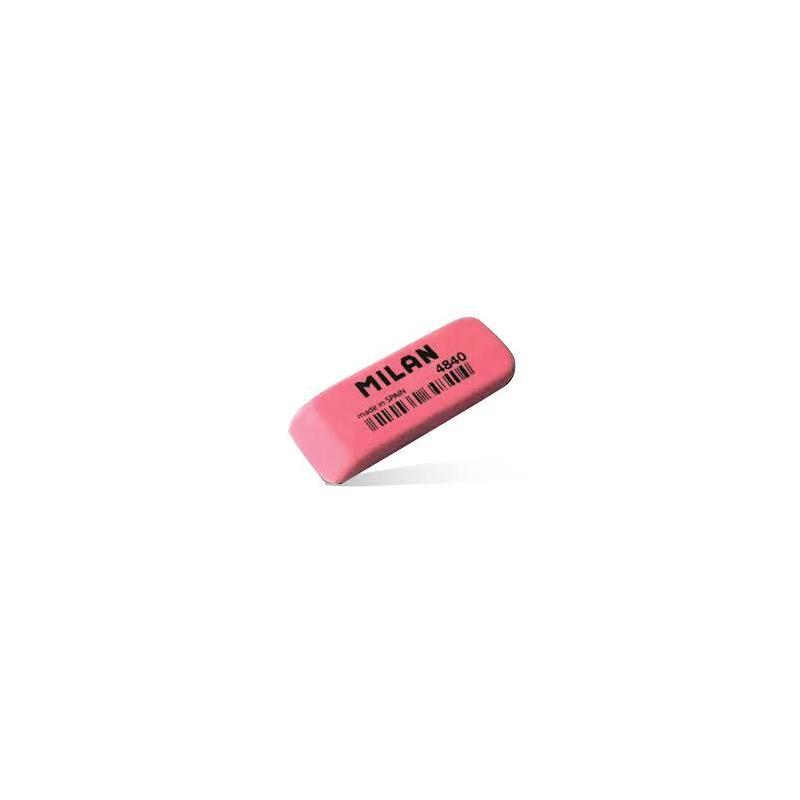 Pack De 40 Unidades Milan 4840 Goma De Borrar Biselada Flexible - Miga De Pan - Caucho Sintetico - Color Rosa